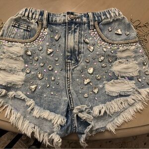 Embellished Denim Shorts *SPARKLE*